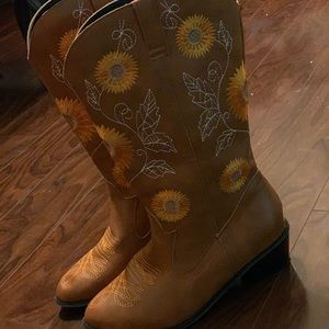 Sunflower Cowgirl Boots